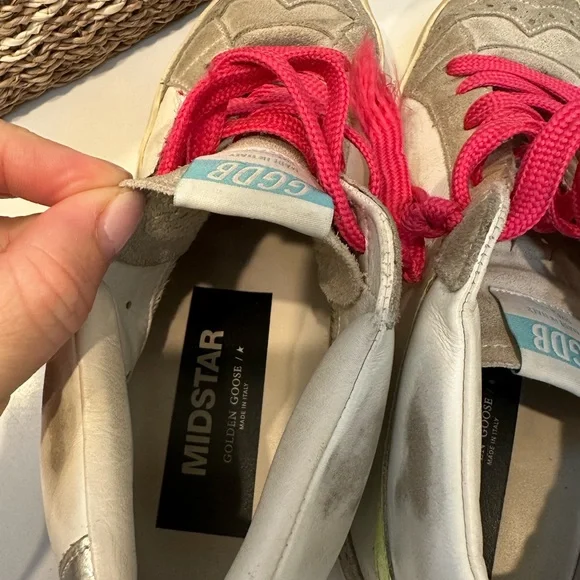 Golden Goose High-Top Sneakers with Pink and Gray Accents - Picture 7 of 7